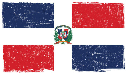 Flag of dominican republic on Dust Texture  - obrazy, fototapety, plakaty