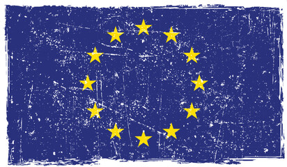 European union flag Grunge Texture 