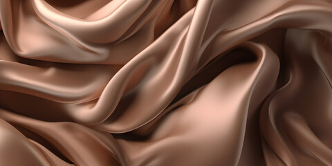 Fototapeta premium Beige silk with beautiful folds. Background with beautiful fabric. Edited AI illustration.