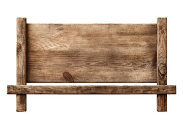 blank wooden rustic sign post board isolated on white PNG