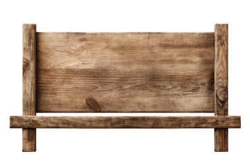blank wooden rustic sign post board isolated on white PNG