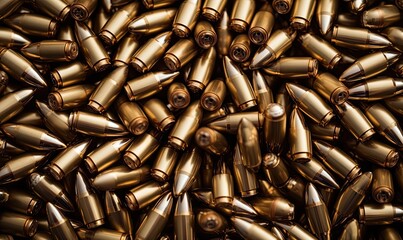 A Pile of Expended Bullet Shells With Metallic Debris and Ammunition Remnants
