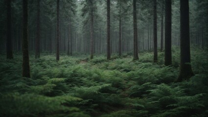 Obraz premium landscape dramatic gloomy forest