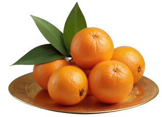 3d illustrations of  tangerines with leaves