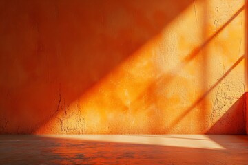 Orange wall with drop shadow and light for background banner template