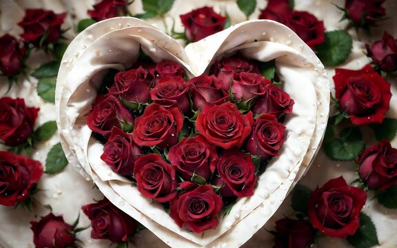 Whispers of Love A Captivating Symphony in Red Roses for Valentine's Day ai generated