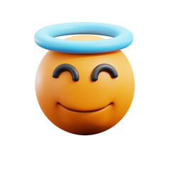 3d Smiling Face With Halo