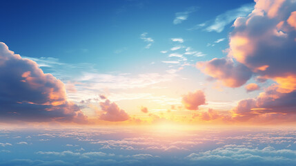 Fototapeta na wymiar natural background concept sunset blue sky and cloud