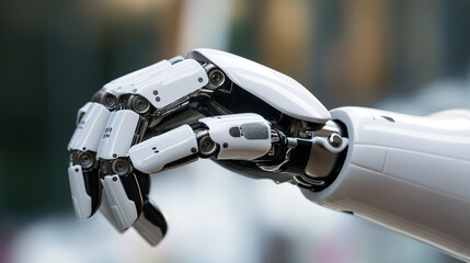 close up of a hand robot