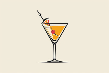 Elegant and unique cocktail logo.
