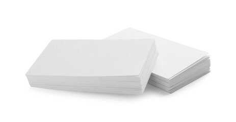 Blank business cards isolated on white. Mockup for design
