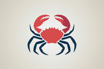 Elegant and unique crab logo. - obrazy, fototapety, plakaty