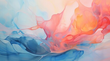 Gorgeous abstraction created by slowly blending and softly combining liquid paints