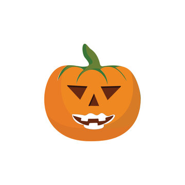 Pumpkins character cartoon, Halloween pumpkin icon vector. Flat design, halloween scary pumpkin with smile, happy face, various expression.