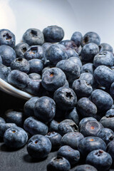 blueberries on a table