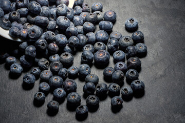 blueberries on a table