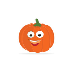 Pumpkins character cartoon, Halloween pumpkin icon vector. Flat design, halloween scary pumpkin with smile, happy face, various expression.