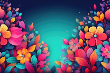 Obraz na płótnie Canvas colorful flower spring background illustration