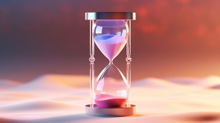 A sand timer counts down time with a calming flow, marking each moment with grace - obrazy, fototapety, plakaty