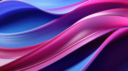 3d rendering. Abstract background of blue-pink neon stripes