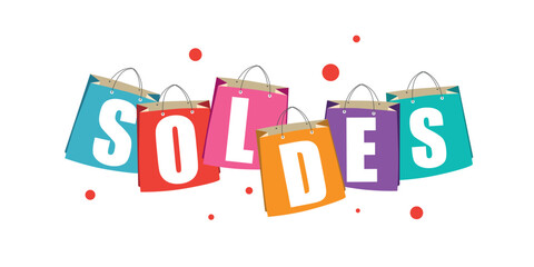 Sale shopping bags illustration - France sale banner