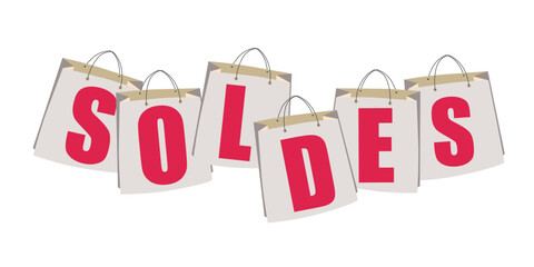 Sale shopping bags illustration - France sale banner