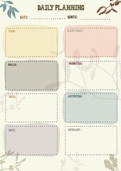 Notebook pages planning schedule timetable icons template daily planner