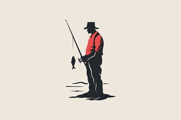 Elegant and unique fisherman logo.