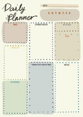 Notebook pages planning schedule timetable icons template daily planner