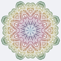 Circular pattern in form of mandala for Henna, Mehndi, tattoo, decoration. vector illustration.