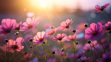 cosmos with colorful at sunlight
