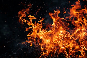 Fototapeta na wymiar abstract fire flame on black background