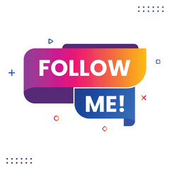 follow me sticker button label badge design