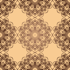 Abstract floral seamless pattern. geometry, mandala design. vector. for invitation, bridal, wedding, wallpaper