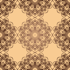 Abstract floral seamless pattern. geometry, mandala design. vector. for invitation, bridal, wedding, wallpaper