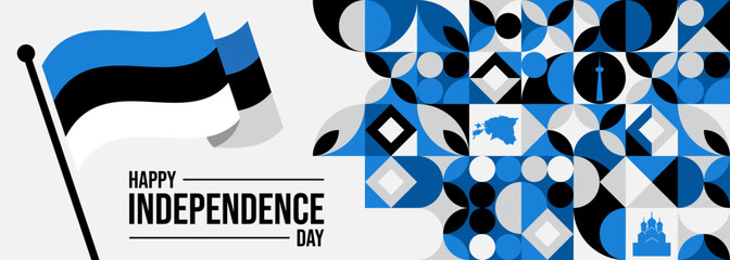 Independence Day in Estonia. National happy holiday