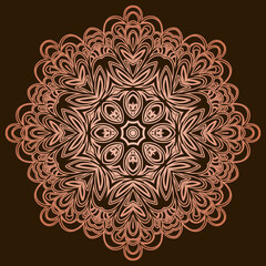 Luxury pattern on a color background. Vector mandala template.