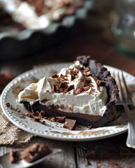 Mississippi's Mud cake. Delicious and healthy cake with dates, cashews and coconut milk. A creamy dessert from America. 