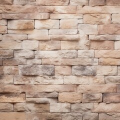 Cream and beige brown brick wall concrete or stone texture background backdrop. - Generative AI