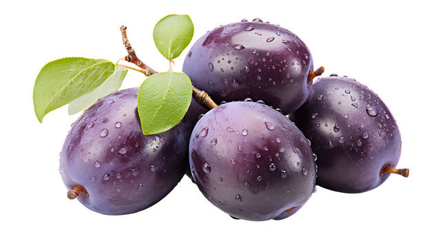 Damson Plum PNG, Fruit Image, Damson Plum, Small and Dark Purple, Tart Flavor, Culinary Uses, Fresh Produce, Plum Tree Branch