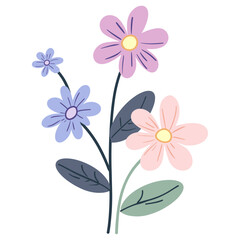 Cute spring flower, vector illustration.