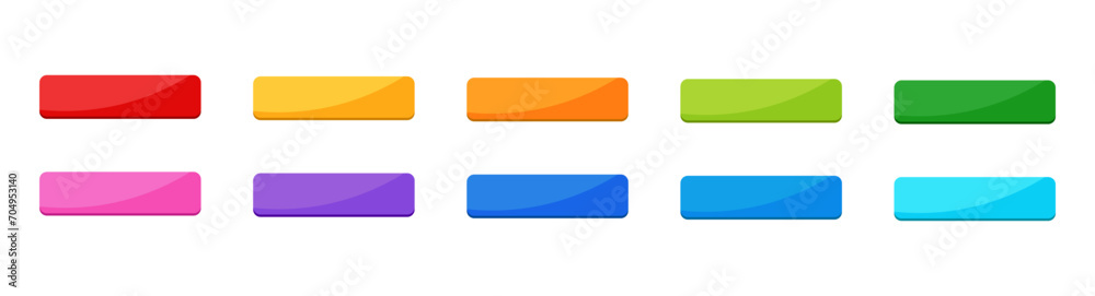 Wall mural space bar blank colorful web buttons collection flat design vector