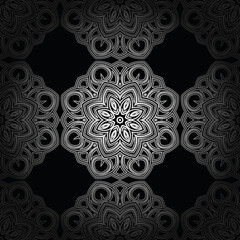 Art seamless ornamental lace pattern. Mandala pattern. Vector