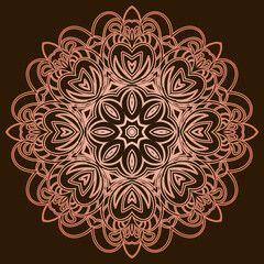 Decorative ornament in ethnic oriental style. Outline doodle hand draw vector illustration.