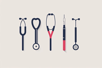 Modern and stylish logo of medical instruments. - obrazy, fototapety, plakaty