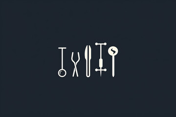 Modern and stylish logo of medical instruments.
