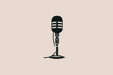 Modern and stylish microphone logo.