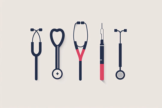 Modern and stylish logo of medical instruments.