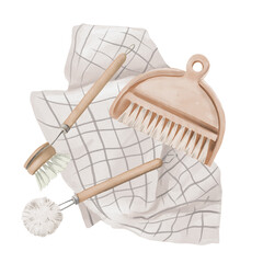 Watercolor zero waste bathroom environment