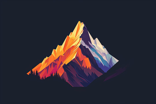 Modern and stylish mountain logo.